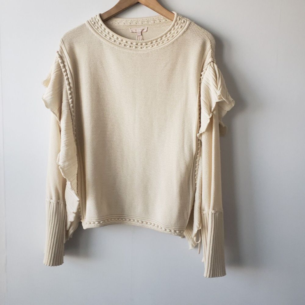 Rebecca taylor pointelle quilt pullover sweater size S
